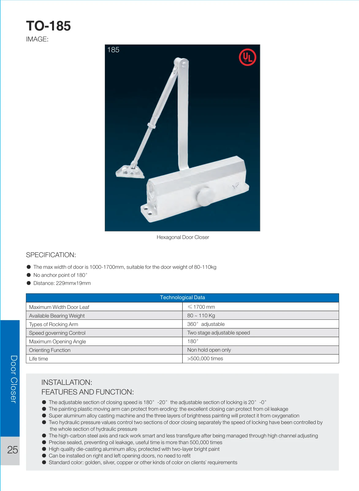 TO-185 Door Closer preview 2