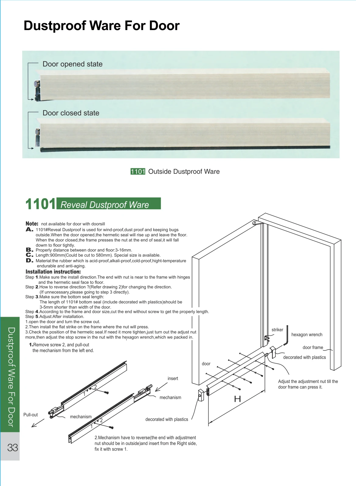 1101 Reveal Dustproof Ware for Door preview 2