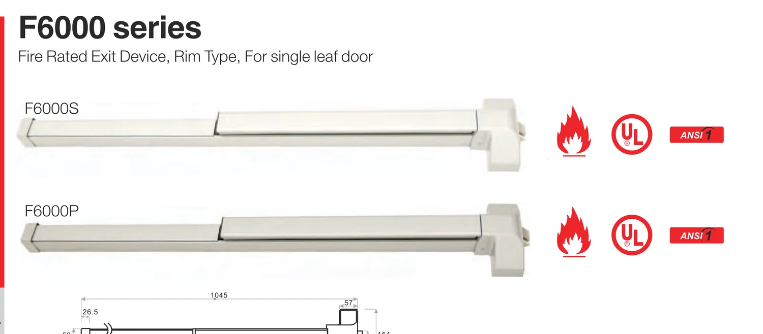 F6000 Series Fire Rated Exit Device