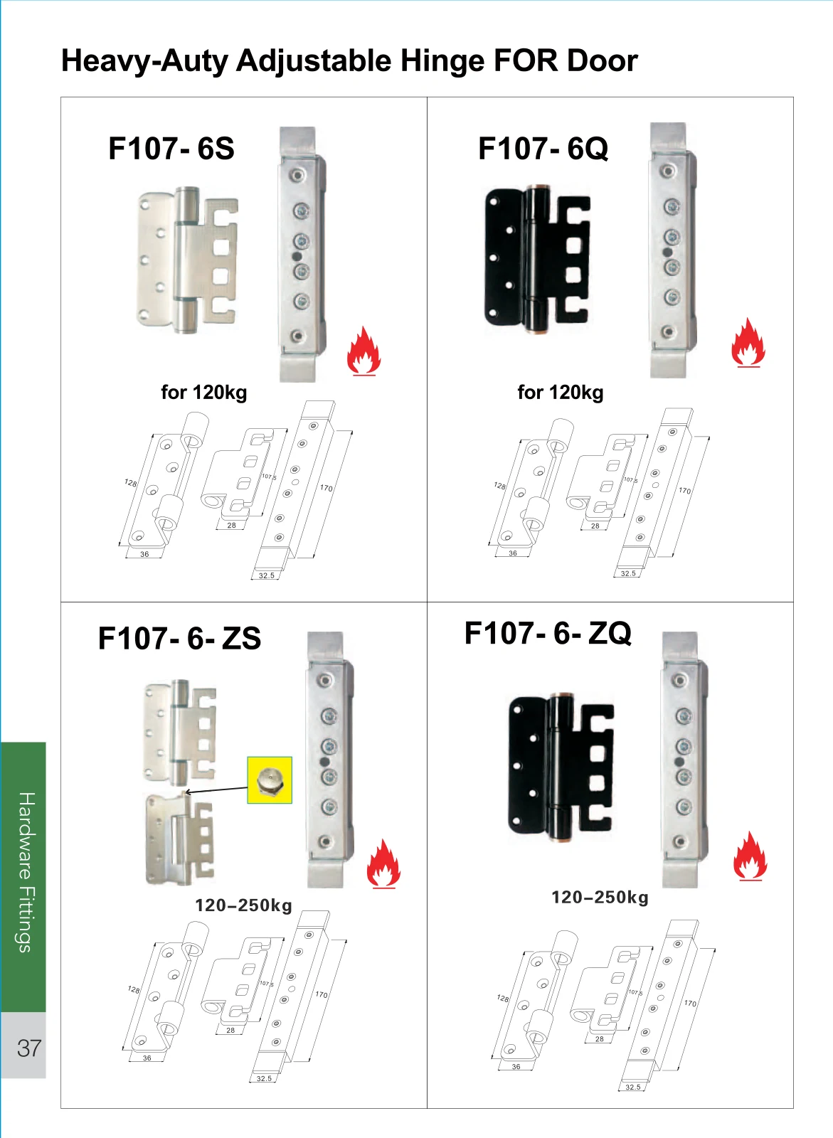 F107-6 Heavy-Duty Adjustable Hinge Series preview 2