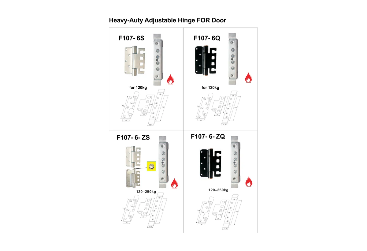 F107-6 Heavy-Duty Adjustable Hinge Series
