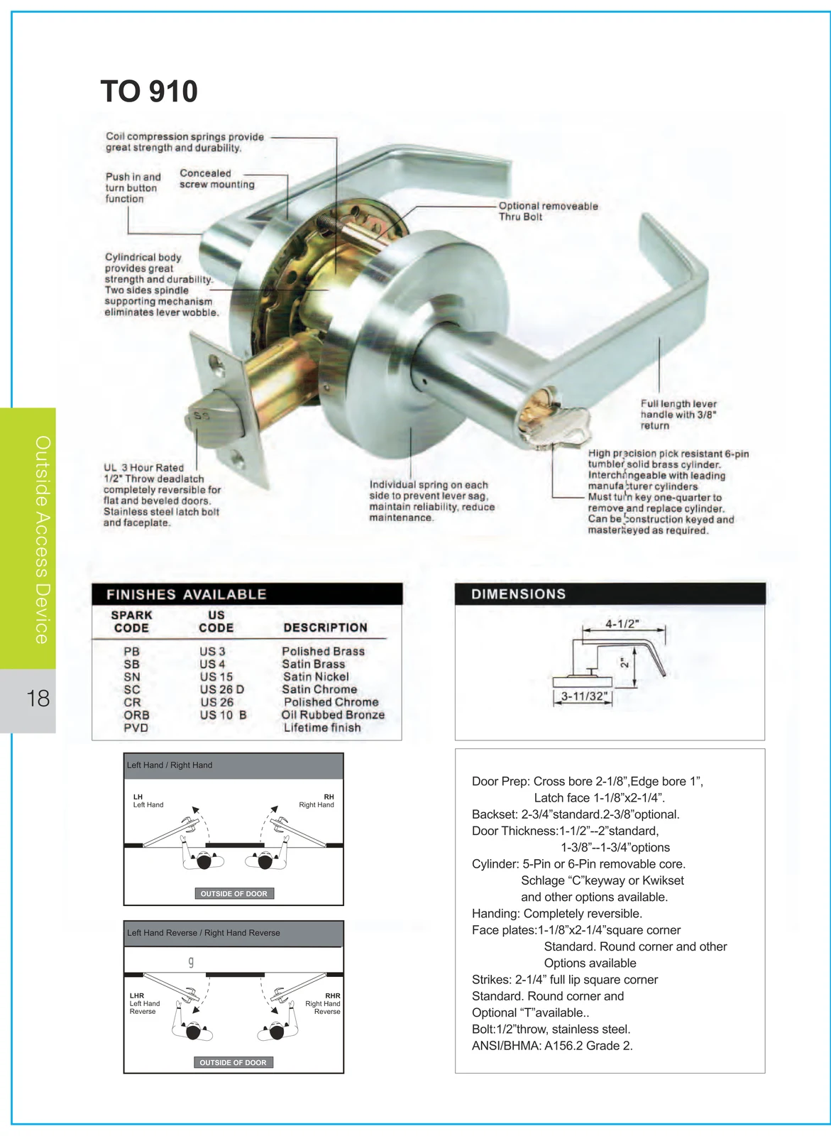 TO 910 Lever Lock Set preview 2