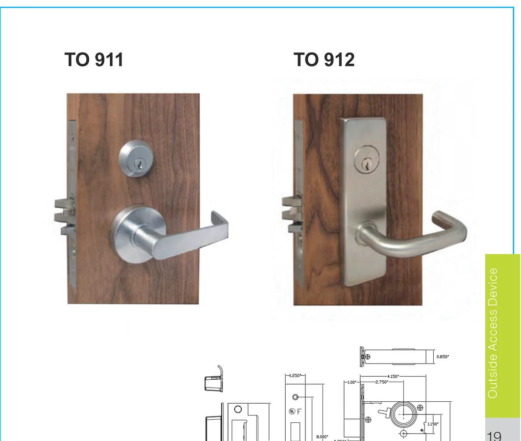 TO 911 / TO 912 Mortise Lock Body