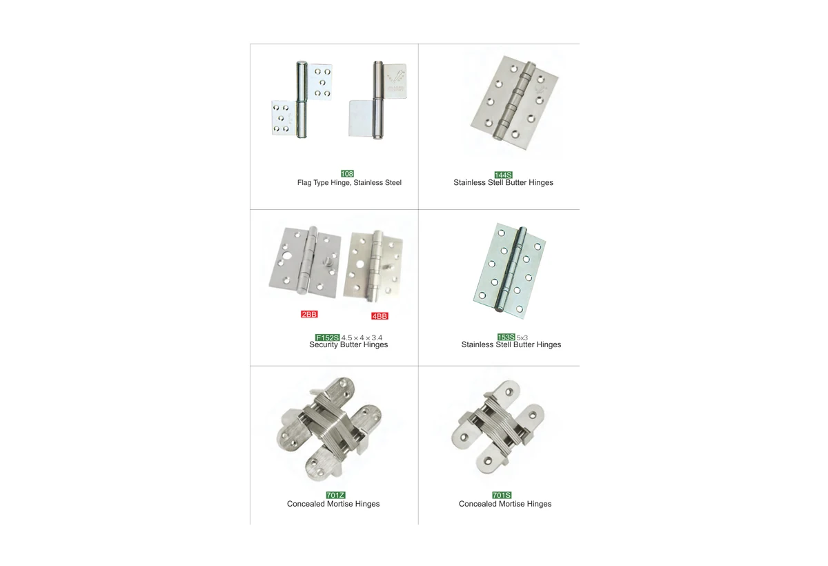 Stainless Steel Door Hinge Assortment