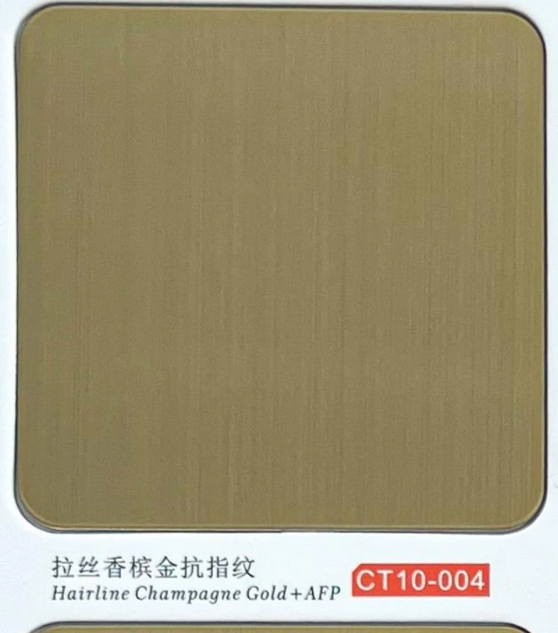 CT10-004 Hairline Champagne Gold AFP Stainless Steel Sheet