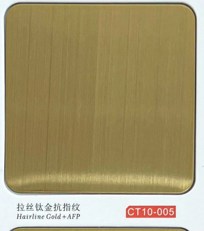 CT10-005 Hairline Gold AFP Stainless Steel Sheet