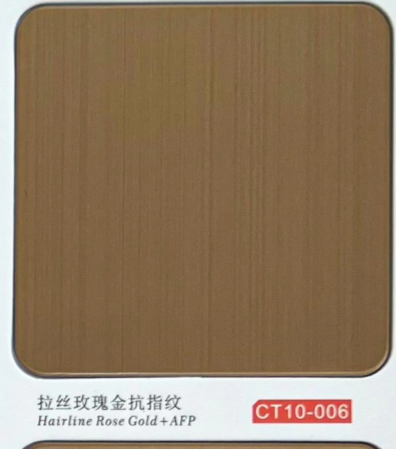 CT10-006 Hairline Rose Gold AFP Stainless Steel Sheet