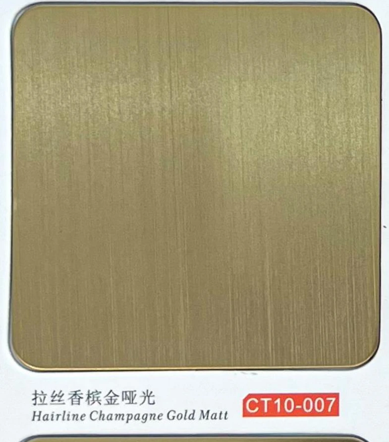CT10-007 Hairline Champagne Gold Matt Stainless Steel Sheet