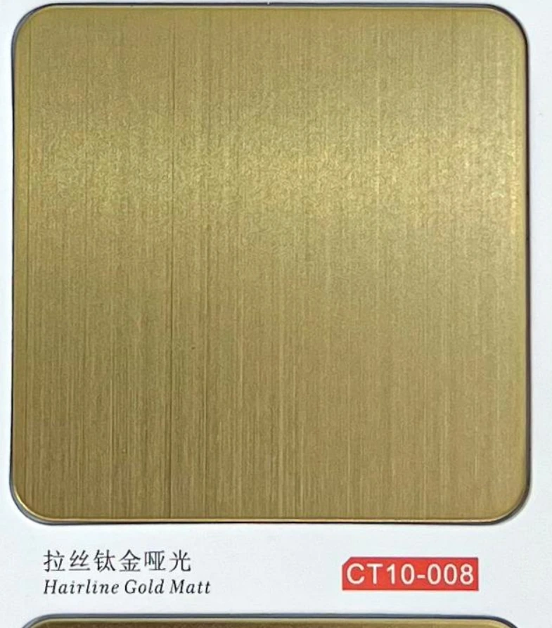 CT10-008 Hairline Gold Matt Stainless Steel Sheet