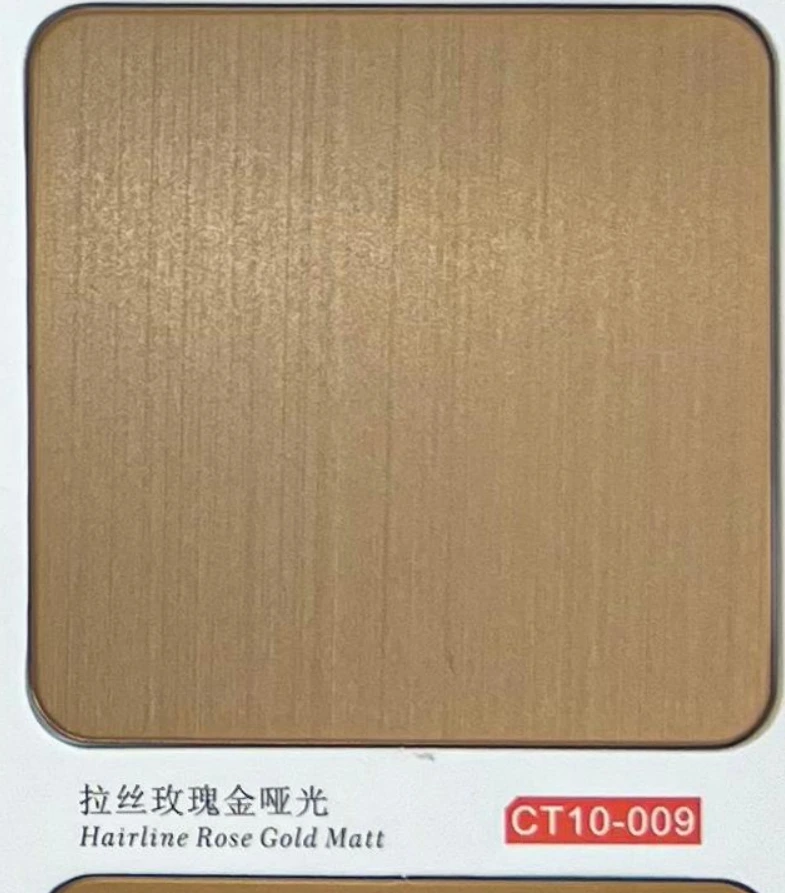 CT10-009 Hairline Rose Gold Matt Stainless Steel Sheet