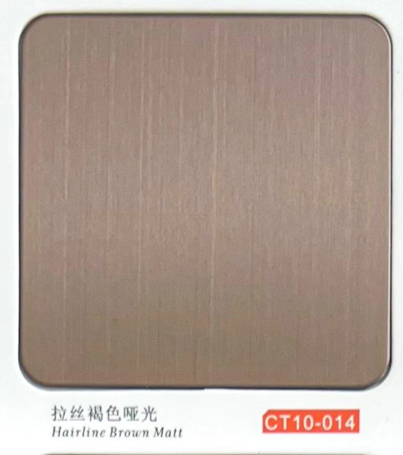 CT10-014 Hairline Brown Matt Stainless Steel Sheet