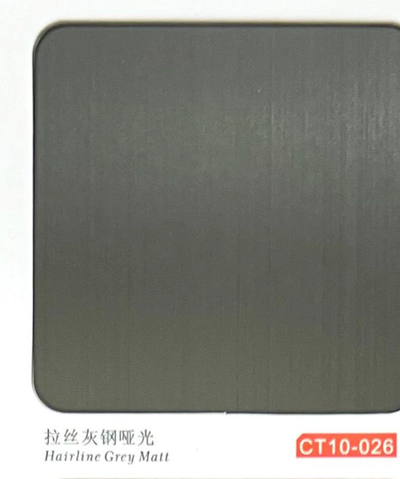 CT10-026 Hairline Grey Matt Stainless Steel Sheet