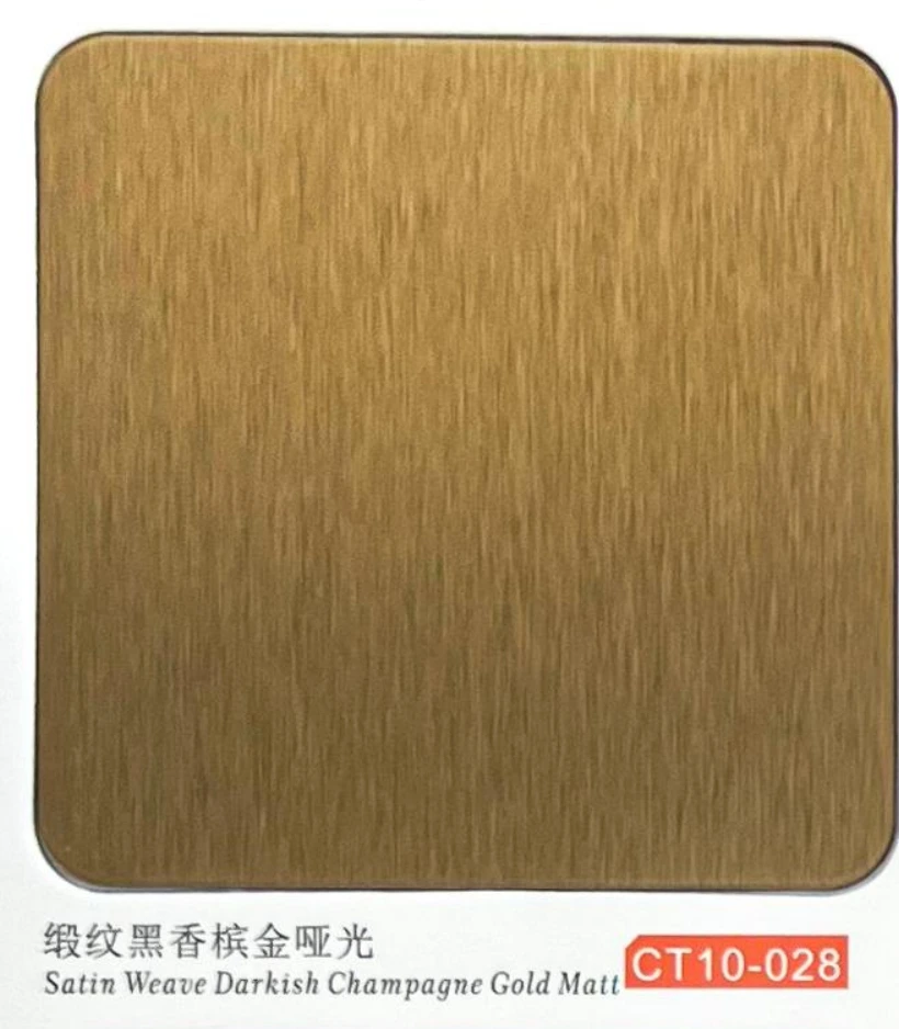 CT10-028 Satin Weave Darkish Champagne Gold Matt Stainless Steel Sheet