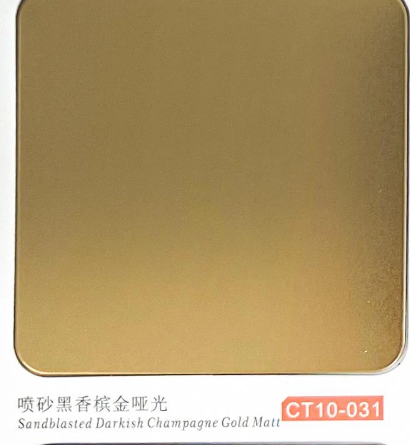 CT10-031 Sandblasted Darkish Champagne Gold Matt Stainless Steel Sheet