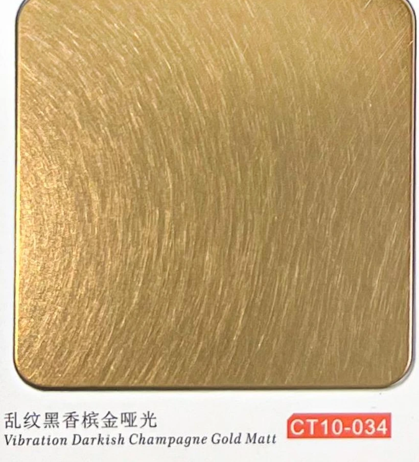 CT10-034 Vibration Darkish Champagne Gold Matt Stainless Steel Sheet