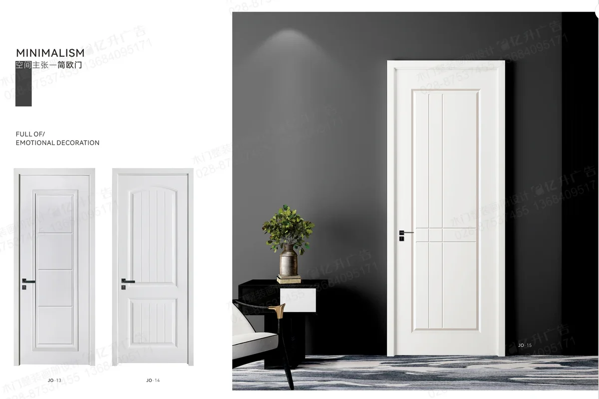 European Minimalist Interior Wooden Door
