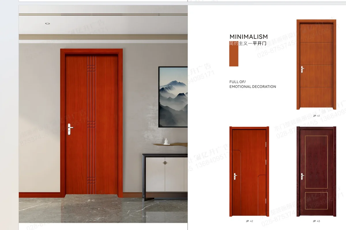 Modern Hotel Guestroom Flush Interior Wood Door