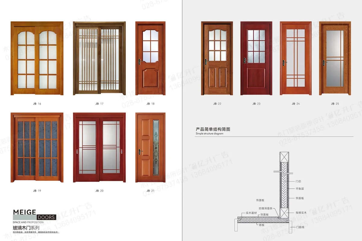 Moisture Proof Hotel Bathroom Kitchen Wooden Door